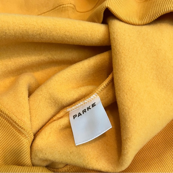 PARKE Varsity Mockneck Sweatshirt Apricot L/XL Oversized Unisex - Picture 5 of 9